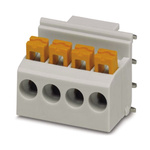 Phoenix Contact FKDSO 2.5/ 4-R KMGY Series PCB Terminal Block, 4-Contact, 5mm Pitch, Through Hole Mount, Spring Cage