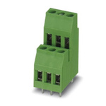 Phoenix Contact GSMKDSP 1.5/ 3 Series PCB Terminal Block, 3-Contact, 7.5mm Pitch, Through Hole Mount, Screw Termination