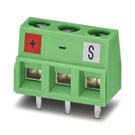 Phoenix Contact PCB Terminal Block, 3-Contact, 5.08mm Pitch, Through Hole Mount, 1-Row
