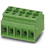 Phoenix Contact SACC-DSIV-M12MS-5CON-L 90 Series PCB Terminal Block, 1-Contact, 10mm Pitch, PCB Mount, 1-Row
