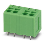 Phoenix Contact 5/ 4-V-EX PROFINET 1, SPT 2 Series PCB Terminal Block, 4-Contact, 5mm Pitch, PCB Mount, 1-Row, PCB