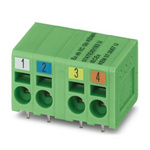 Phoenix Contact 5/ 4-H-EX PROFINET 2, SPT 2 Series PCB Terminal Block, 4-Contact, 5mm Pitch, PCB Mount, 1-Row, PCB