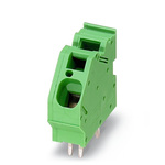 Phoenix Contact ZFKDS 10-10.00 GNYE Series PCB Terminal Block, 1-Contact, 10mm Pitch, Through Hole Mount, Spring Cage