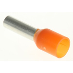 Schneider Electric, DZ5CE Insulated Crimp Bootlace Ferrule, 9.8mm Pin Length, 3.3mm Pin Diameter, 4mm² Wire Size, Orange