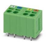Phoenix Contact 5/ 4-V-EX PROFINET 2, SPT 2 Series PCB Terminal Block, 4-Contact, 5mm Pitch, PCB Mount, 1-Row, PCB