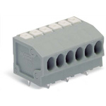 Wago 805 Series PCB Terminal Block, 4-Contact, 3.5mm Pitch, PCB Mount, 1-Row, Push-In Cage Clamp Termination