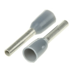 TE Connectivity Insulated Crimp Bootlace Ferrule, 8mm Pin Length, 1.2mm Pin Diameter, 0.75mm² Wire Size, Grey