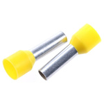 TE Connectivity Insulated Crimp Bootlace Ferrule, 12mm Pin Length, 3.5mm Pin Diameter, 6mm² Wire Size, Yellow