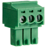 RS PRO 3.5mm Pitch 3 Way Pluggable Terminal Block, Plug, Through Hole, Screw Termination