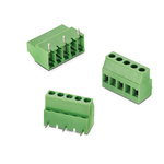 Wurth Elektronik 2446 Series PCB Terminal Block, 4-Contact, 10.16mm Pitch, PCB Mount, 1-Row, Solder Termination