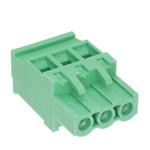RS PRO 5.08mm Pitch 3 Way Pluggable Terminal Block, Plug, Free Hanging (In Line)