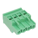 RS PRO 5mm Pitch 4 Way Pluggable Terminal Block, Plug, Free Hanging (In Line)