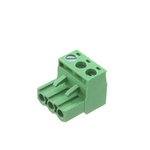 RS PRO 5mm Pitch 3 Way Pluggable Terminal Block, Plug, Free Hanging (In Line)