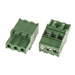 RS PRO 5.08mm Pitch 3 Way Pluggable Terminal Block, Plug, Cable Mount, Screw Termination