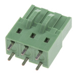 RS PRO 5.08mm Pitch 3 Way Pluggable Terminal Block, Inverted Header, Through Hole, Screw Termination