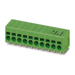 Phoenix Contact SPT 2.5/ 3-H-5.0-EX Series PCB Terminal Block, 3-Contact, 5mm Pitch, Through Hole Mount, Spring Cage