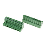RS PRO 5mm Pitch 9 Way Pluggable Terminal Block, Plug, Through Hole, Screw Termination