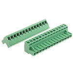 RS PRO 5mm Pitch 14 Way Pluggable Terminal Block, Plug, Through Hole, Screw Termination