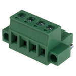 RS PRO 5.08mm Pitch 4 Way Pluggable Terminal Block, Plug, Through Hole, Screw Termination