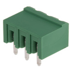 RS PRO 5.0mm Pitch 3 Way Right Angle Pluggable Terminal Block, Header, Through Hole, Solder Termination
