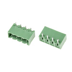 RS PRO 5.0mm Pitch 4 Way Right Angle Pluggable Terminal Block, Header, Through Hole, Solder Termination