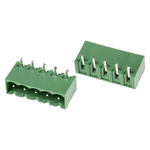 RS PRO 5.0mm Pitch 5 Way Right Angle Pluggable Terminal Block, Header, Through Hole, Solder Termination