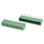 RS PRO 5.0mm Pitch 9 Way Right Angle Pluggable Terminal Block, Header, Through Hole, Solder Termination