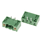 RS PRO 5.0mm Pitch 2 Way Right Angle Pluggable Terminal Block, Header, Through Hole, Solder Termination