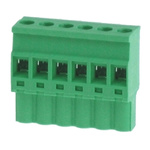 RS PRO 5mm Pitch 6 Way Pluggable Terminal Block, Plug, Through Hole, Screw Termination