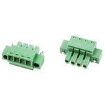 RS PRO 3.81mm Pitch 4 Way Pluggable Terminal Block, Plug, Through Hole, Screw Termination