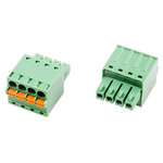RS PRO 3.5mm Pitch 4 Way Right Angle Pluggable Terminal Block, Plug, Through Hole, Screw Termination