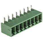 RS PRO 3.5mm Pitch 8 Way Right Angle Pluggable Terminal Block, Header, Through Hole, Solder Termination
