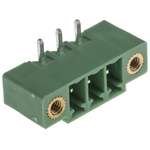 RS PRO 3.81mm Pitch 3 Way Right Angle Pluggable Terminal Block, Header, Through Hole, Solder Termination