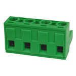 RS PRO 7.62mm Pitch 4 Way Pluggable Terminal Block, Plug, Through Hole, Screw Termination