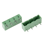RS PRO 7.62mm Pitch 4 Way Right Angle Pluggable Terminal Block, Header, Through Hole, Solder Termination