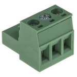 RS PRO 5mm Pitch 3 Way Pluggable Terminal Block, Plug, Through Hole, Screw Termination
