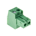RS PRO 3.5mm Pitch 2 Way Right Angle Pluggable Terminal Block, Plug, Through Hole, Screw Termination