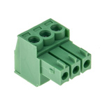 RS PRO 3.5mm Pitch 3 Way Right Angle Pluggable Terminal Block, Plug, Through Hole, Screw Termination