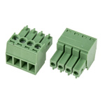 RS PRO 3.5mm Pitch 4 Way Right Angle Pluggable Terminal Block, Plug, Through Hole, Screw Termination