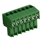 RS PRO 3.5mm Pitch 7 Way Right Angle Pluggable Terminal Block, Plug, Through Hole, Screw Termination