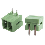 RS PRO 3.5mm Pitch 2 Way Right Angle Pluggable Terminal Block, Header, Through Hole, Solder Termination