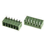RS PRO 3.5mm Pitch 6 Way Right Angle Pluggable Terminal Block, Header, Through Hole, Solder Termination