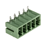 RS PRO 3.5mm Pitch 5 Way Right Angle Pluggable Terminal Block, Header, Through Hole, Solder Termination