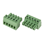 RS PRO 3.81mm Pitch 5 Way Right Angle Pluggable Terminal Block, Plug, Through Hole, Screw Termination