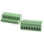 RS PRO 3.81mm Pitch 8 Way Right Angle Pluggable Terminal Block, Plug, Through Hole, Screw Termination