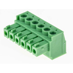 RS PRO 3.81mm Pitch 6 Way Pluggable Terminal Block, Plug, Through Hole, Screw Termination