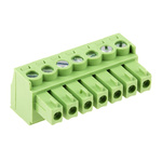 RS PRO 3.81mm Pitch 7 Way Right Angle Pluggable Terminal Block, Plug, Through Hole, Screw Termination