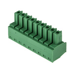 RS PRO 3.81mm Pitch 9 Way Right Angle Pluggable Terminal Block, Plug, Through Hole, Screw Termination
