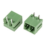RS PRO 3.81mm Pitch 2 Way Right Angle Pluggable Terminal Block, Header, Through Hole, Solder Termination