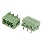 RS PRO 3.81mm Pitch 3 Way Right Angle Pluggable Terminal Block, Header, Through Hole, Solder Termination